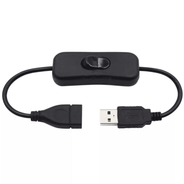 CABLE USB MACHO A USB HEMBRA CON INTERRUPTOR DE CORTE (30CM)