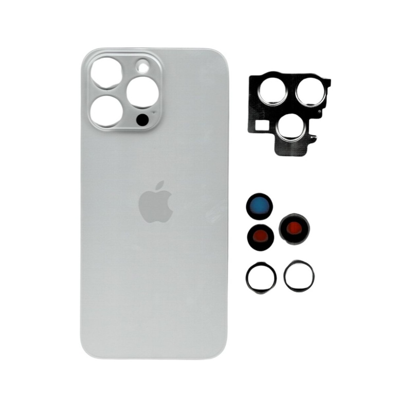 TAPA TRASERA IPHONE 15 PRO MAX BLANCO (CON LENS PARA CAM PRINCIPAL)