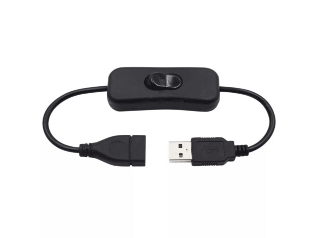 CABLE USB MACHO A USB HEMBRA CON INTERRUPTOR DE CORTE (30CM)
