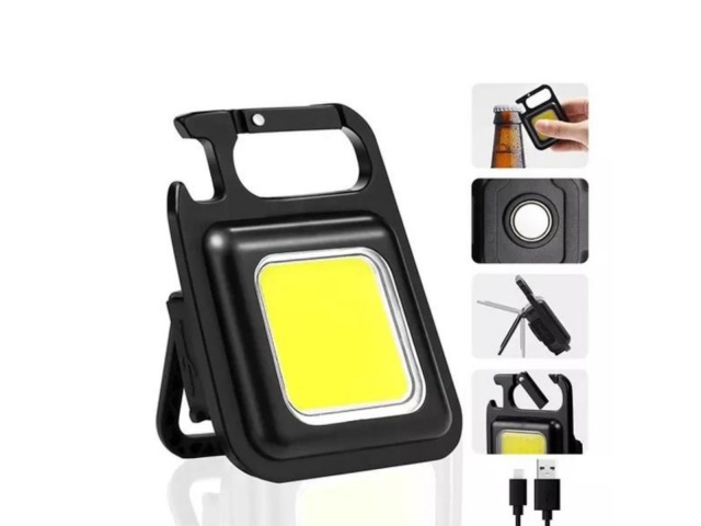 MINI LINTERNA LED RECARGABLE, LLAVERO, DESTAPADOR, IMAN